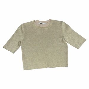 Alice + Olivia Gold Short Sleeve Knit Top